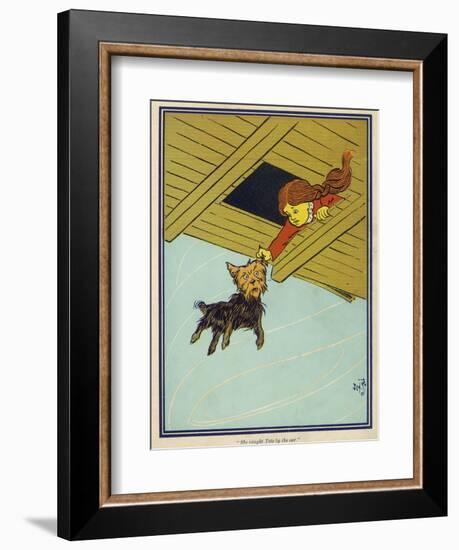 Wizard of Oz: Dorothy and Toto are Caught up by the Tornado-W.w. Denslow-Framed Photographic Print