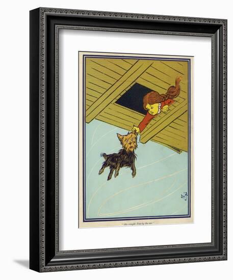 Wizard of Oz: Dorothy and Toto are Caught up by the Tornado-W.w. Denslow-Framed Photographic Print