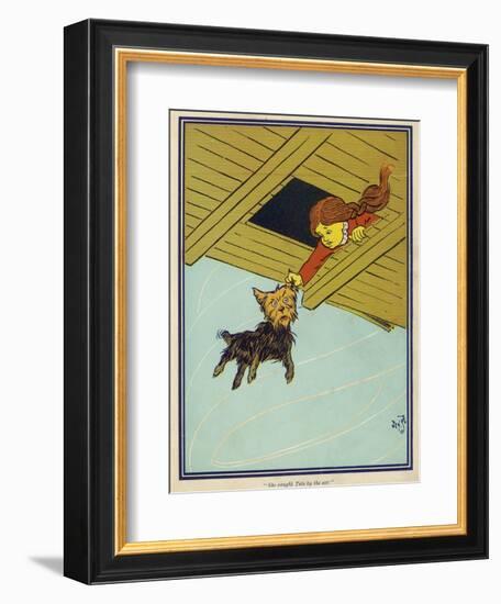 Wizard of Oz: Dorothy and Toto are Caught up by the Tornado-W.w. Denslow-Framed Photographic Print