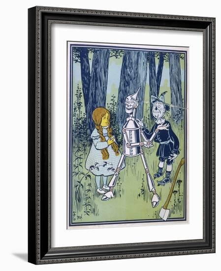 Wizard of Oz: Dorothy Oils the Tin Woodman's Joints-W.w. Denslow-Framed Photographic Print