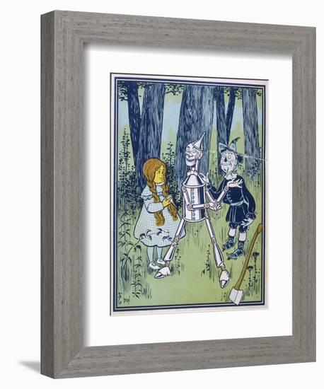 Wizard of Oz: Dorothy Oils the Tin Woodman's Joints-W.w. Denslow-Framed Photographic Print