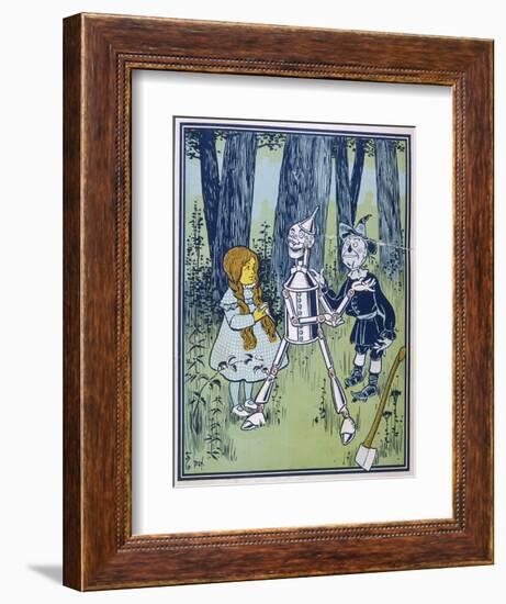 Wizard of Oz: Dorothy Oils the Tin Woodman's Joints-W.w. Denslow-Framed Photographic Print