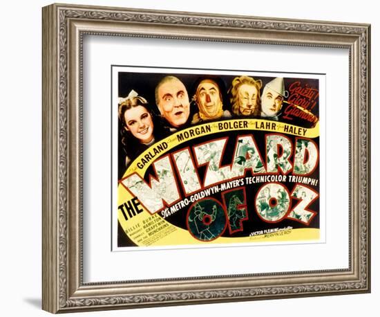 Wizard of Oz, Judy Garland, Frank Morgan, Ray Bolger, Bert Lahr, Jack Haley, 1939-null-Framed Art Print