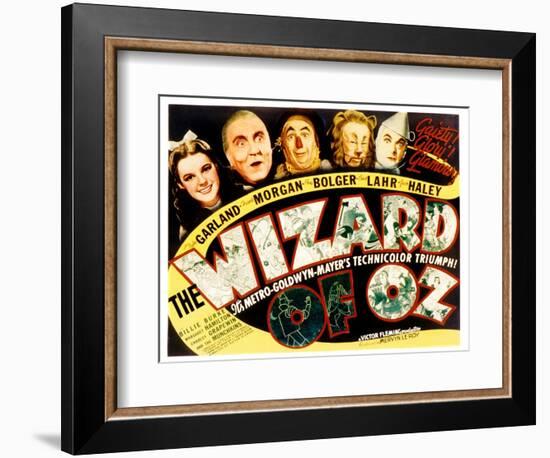 Wizard of Oz, Judy Garland, Frank Morgan, Ray Bolger, Bert Lahr, Jack Haley, 1939-null-Framed Art Print