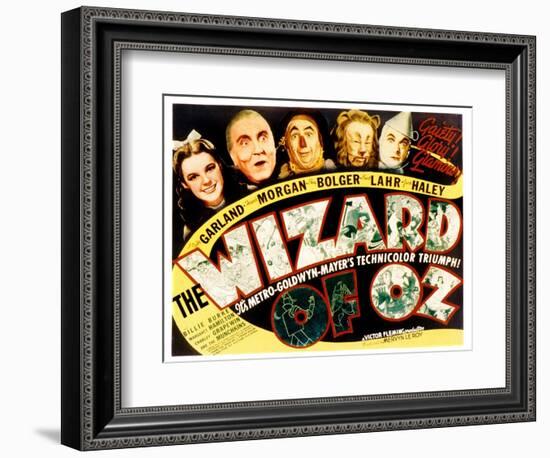 Wizard of Oz, Judy Garland, Frank Morgan, Ray Bolger, Bert Lahr, Jack Haley, 1939-null-Framed Art Print