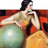 "Woman and Globe," Saturday Evening Post Cover, May 12, 1934-Wladyslaw Benda-Giclee Print