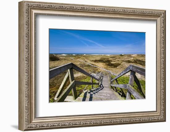 Wodden Path in the Dunes, Amrum Island, Northern Frisia, Schleswig-Holstein, Germany-Sabine Lubenow-Framed Photographic Print