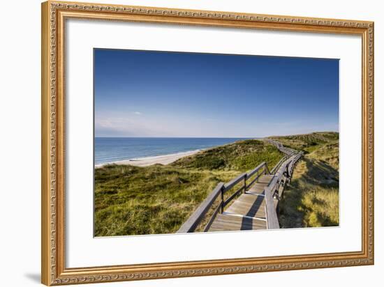 Wodden Path in the Dunes, Wenningstedt, Sylt Island, Northern Frisia, Schleswig-Holstein, Germany-Sabine Lubenow-Framed Photographic Print