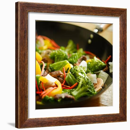 Wok Stir Fry with Selective Focus-evren_photos-Framed Photographic Print