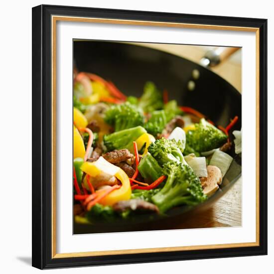 Wok Stir Fry with Selective Focus-evren_photos-Framed Photographic Print