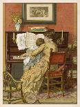 German Mother and Child at the Piano-Woldemar Friedrich-Framed Photographic Print