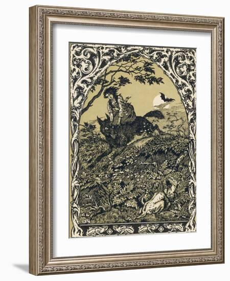 Wolf Carries Young Guillemette to Meet Its Master Satan: in the Forest It Becomes an Old Hag-Bernard Zuber-Framed Photographic Print