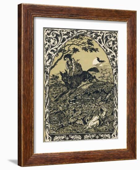 Wolf Carries Young Guillemette to Meet Its Master Satan: in the Forest It Becomes an Old Hag-Bernard Zuber-Framed Photographic Print