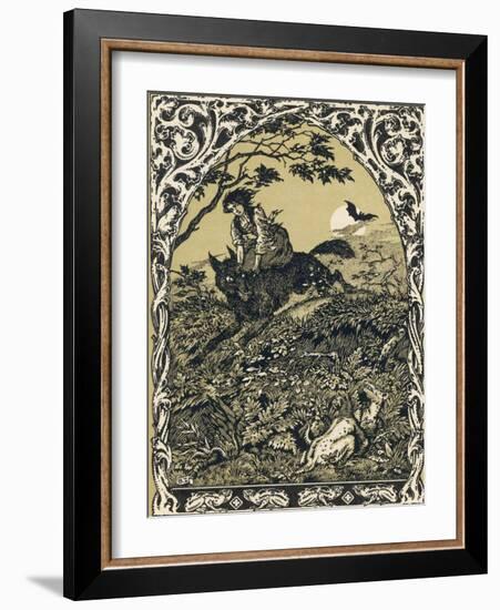 Wolf Carries Young Guillemette to Meet Its Master Satan: in the Forest It Becomes an Old Hag-Bernard Zuber-Framed Photographic Print