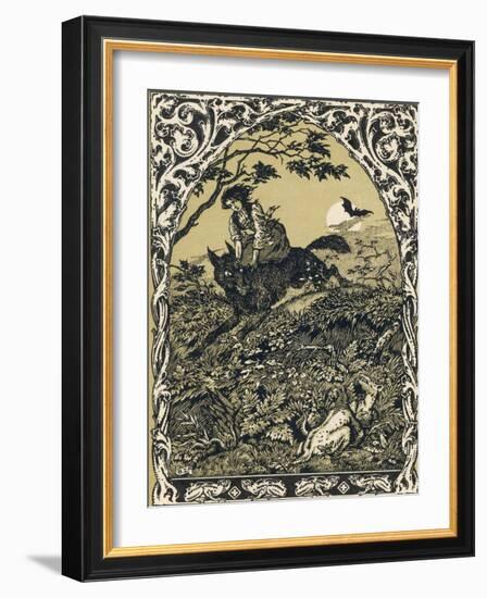 Wolf Carries Young Guillemette to Meet Its Master Satan: in the Forest It Becomes an Old Hag-Bernard Zuber-Framed Photographic Print