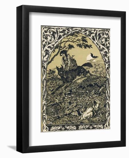 Wolf Carries Young Guillemette to Meet Its Master Satan: in the Forest It Becomes an Old Hag-Bernard Zuber-Framed Photographic Print