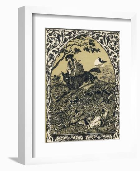 Wolf Carries Young Guillemette to Meet Its Master Satan: in the Forest It Becomes an Old Hag-Bernard Zuber-Framed Photographic Print