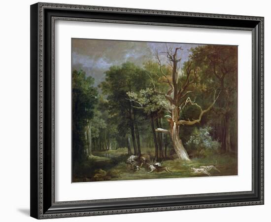 Wolf Hunt in the Forest of Saint-Germain, 1748-Jean-Baptiste Oudry-Framed Giclee Print