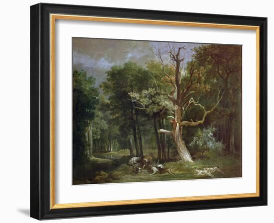 Wolf Hunt in the Forest of Saint-Germain, 1748-Jean-Baptiste Oudry-Framed Giclee Print