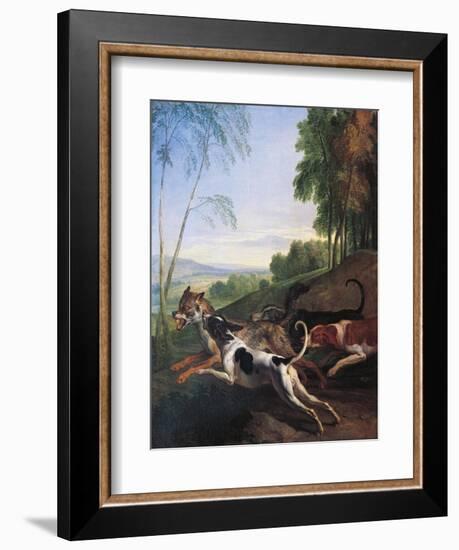 Wolf Hunting, Painting by Alexandre-Francois Desportes (1661-1743), France, 17th Century-Alexandre-Francois Desportes-Framed Giclee Print