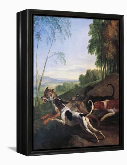 Wolf Hunting, Painting by Alexandre-Francois Desportes (1661-1743), France, 17th Century-Alexandre-Francois Desportes-Framed Premier Image Canvas