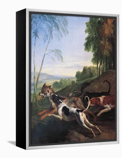 Wolf Hunting, Painting by Alexandre-Francois Desportes (1661-1743), France, 17th Century-Alexandre-Francois Desportes-Framed Premier Image Canvas