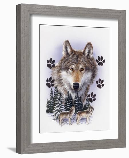 Wolf Montage, Winter-William Vanderdasson-Framed Giclee Print