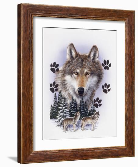 Wolf Montage, Winter-William Vanderdasson-Framed Giclee Print