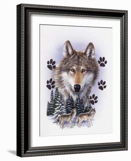 Wolf Montage, Winter-William Vanderdasson-Framed Giclee Print