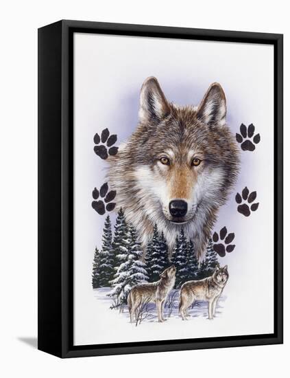 Wolf Montage, Winter-William Vanderdasson-Framed Premier Image Canvas