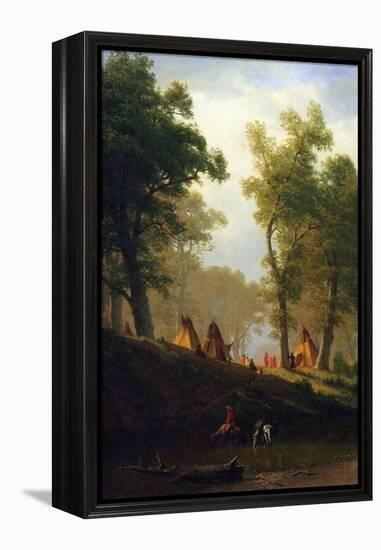 Wolf River, Kansas-Albert Bierstadt-Framed Stretched Canvas