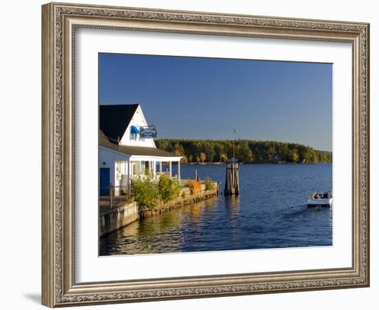 Wolfeboro Dockside Grille on Lake Winnipesauke, Wolfeboro, New Hampshire, USA-Jerry & Marcy Monkman-Framed Photographic Print