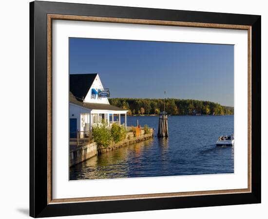 Wolfeboro Dockside Grille on Lake Winnipesauke, Wolfeboro, New Hampshire, USA-Jerry & Marcy Monkman-Framed Photographic Print