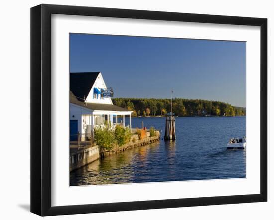 Wolfeboro Dockside Grille on Lake Winnipesauke, Wolfeboro, New Hampshire, USA-Jerry & Marcy Monkman-Framed Photographic Print