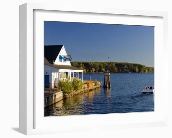 Wolfeboro Dockside Grille on Lake Winnipesauke, Wolfeboro, New Hampshire, USA-Jerry & Marcy Monkman-Framed Photographic Print