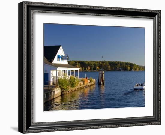 Wolfeboro Dockside Grille on Lake Winnipesauke, Wolfeboro, New Hampshire, USA-Jerry & Marcy Monkman-Framed Photographic Print