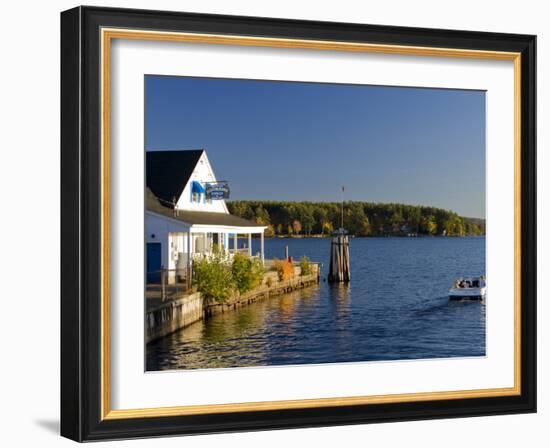 Wolfeboro Dockside Grille on Lake Winnipesauke, Wolfeboro, New Hampshire, USA-Jerry & Marcy Monkman-Framed Photographic Print