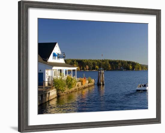 Wolfeboro Dockside Grille on Lake Winnipesauke, Wolfeboro, New Hampshire, USA-Jerry & Marcy Monkman-Framed Photographic Print