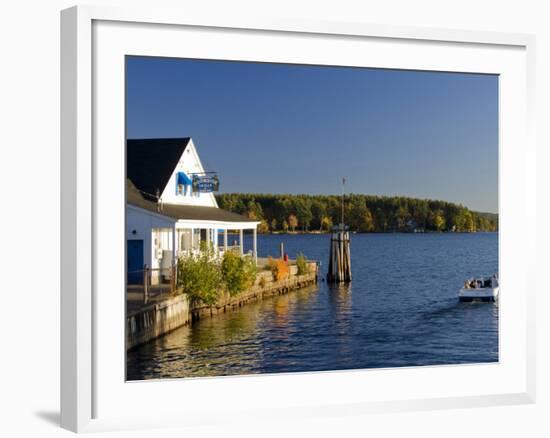 Wolfeboro Dockside Grille on Lake Winnipesauke, Wolfeboro, New Hampshire, USA-Jerry & Marcy Monkman-Framed Photographic Print