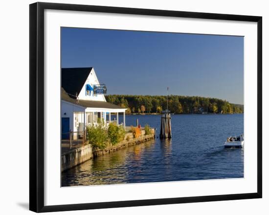 Wolfeboro Dockside Grille on Lake Winnipesauke, Wolfeboro, New Hampshire, USA-Jerry & Marcy Monkman-Framed Photographic Print