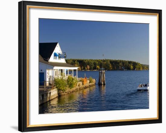 Wolfeboro Dockside Grille on Lake Winnipesauke, Wolfeboro, New Hampshire, USA-Jerry & Marcy Monkman-Framed Photographic Print