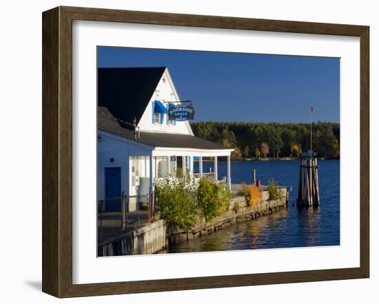 Wolfeboro Dockside Grille on Lake Winnipesauke, Wolfeboro, New Hampshire, USA-Jerry & Marcy Monkman-Framed Photographic Print