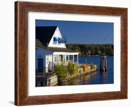 Wolfeboro Dockside Grille on Lake Winnipesauke, Wolfeboro, New Hampshire, USA-Jerry & Marcy Monkman-Framed Photographic Print