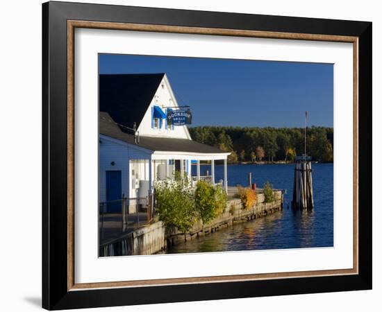 Wolfeboro Dockside Grille on Lake Winnipesauke, Wolfeboro, New Hampshire, USA-Jerry & Marcy Monkman-Framed Photographic Print