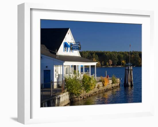 Wolfeboro Dockside Grille on Lake Winnipesauke, Wolfeboro, New Hampshire, USA-Jerry & Marcy Monkman-Framed Photographic Print