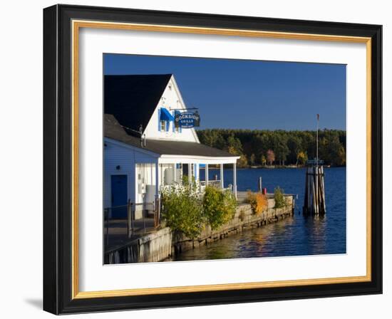 Wolfeboro Dockside Grille on Lake Winnipesauke, Wolfeboro, New Hampshire, USA-Jerry & Marcy Monkman-Framed Photographic Print