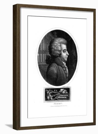 Wolfgang Amadeus Mozart, 18th Century Austrian Composer, 1819-John Chapman-Framed Giclee Print