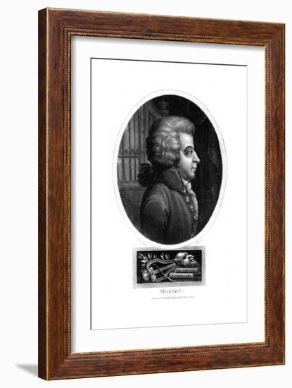 Wolfgang Amadeus Mozart, 18th Century Austrian Composer, 1819-John Chapman-Framed Giclee Print