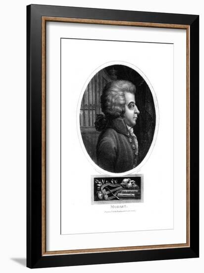 Wolfgang Amadeus Mozart, 18th Century Austrian Composer, 1819-John Chapman-Framed Giclee Print
