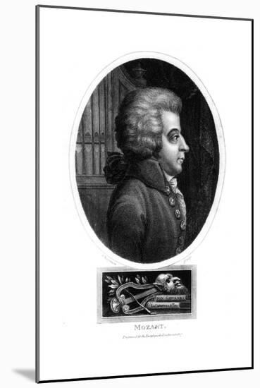 Wolfgang Amadeus Mozart, 18th Century Austrian Composer, 1819-John Chapman-Mounted Giclee Print